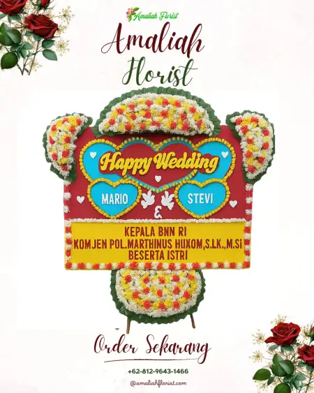 Papan Bunga Pernikahan Singopadu